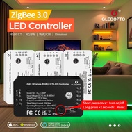 GLEDOPTO Zigbee 3.0 Smart Home Control RGBCCT DIMMER RGBW WWCW LED Controller Pro DC12-54V 2.4G Wire
