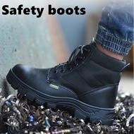 SAFETY SHOES / SAFETY BOOTS MID CUT STEEL TOE CAP BLACK WORK SHOES Steel toe cap Work shoes Men Waterproof Tactical boots welding shoes hiking shoes