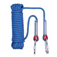 40M เชือกโรยตัว เชือกปีนเขา อุปกรณ์ปีนเขา อุปกรณ์โรยตัว 12mm Climbing Rope w/ Hook High Strength Emergency Safety Fire Escape Rope Lifeline Rescue Rope Outdoor Survival Tool