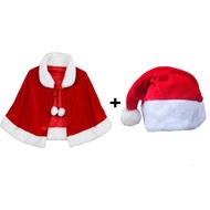 IELGY Adult Red Christmas Shawl + Christmas Hat for Women