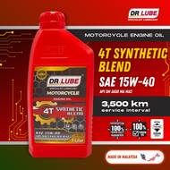 Dr Lube Synthetic Blend 4T Motorcycle Engine Oil SAE 15W-40 API SM JASO MA/MA2 - Minyak Pelincir Mot