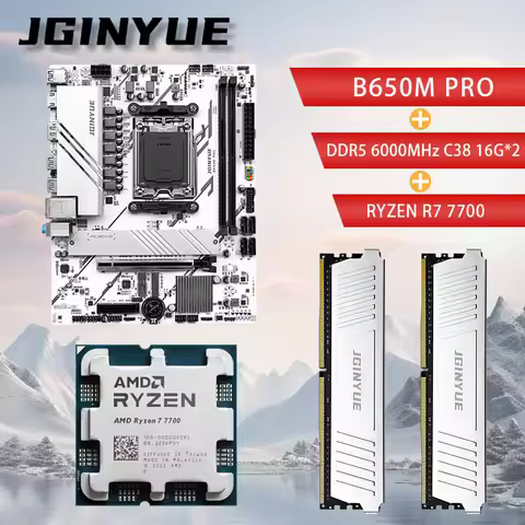 JGINYUE B650 R7 7700 Motherboard AM5 M-ATX kit Multi-Option For Ryzen7000-9000 Series PC Desktop16GB