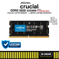 Crucial Classic DDR5-5600 SODIMM Laptop RAM CL46 - 32GB /64GB (Limited Lifetime Crucial Warranty)