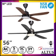 NSB FAN 56" N° LED / N° LED DELUXE CEILING FAN / 3 COLOUR LED LIGHT WITH REMOTE CONTROL KIPAS SILING