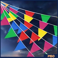 100 Meters 150pcs Triangle Flags Colorful Fiesta Flag Rainbow Pennant Banner Celebrate Party Decor