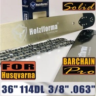 Farmertec Made 36 Inch 3/8 .063 114DL Chain Bar Compatible with Hus 61 66 266 268 272xp 281 288 362 