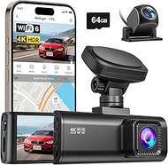 REDTIGER F7N Dash Cam 4K Front and Rear 1080P, 5.8GHz WiFi-20 MB/s Fast Transfer, 2160P/FHD Car Dash
