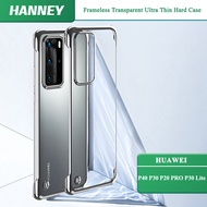 HANNEY For HUAWEI P60 P50 P40 P30 P20 PRO P30 Lite P60 Art Phone Case Frameless Transparent Back Cover Clear Hard Shockproof Ultra Thin Casing WBK-03