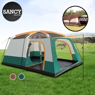 SANCY 8-12 Person Large Camping Tent Waterproof Outdoor Camping Tent With 2 Bedroom Compartment
