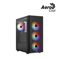 Aerocool DESIGNER PC Case - Mid Tower / ARGB / ABS + SPCC / 4 ARGB Fans / Black