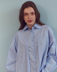 Before Sunset - Rye Pleated Shirt | เสื้อเชิ้ตทรง Oversized ทำดีเทลจับจีบ Pleated