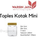 200ML MINI SQUARE JAR, DRY CAKE JAR, BISCUITS, JAM Food Storage Container