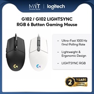 Logitech G102 / G102 LIGHTSYNC RGB 6 Button Gaming Mouse Black/ White - 910-005802