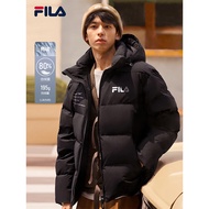 FILA 斐乐官方男子羽绒服冬季时尚休闲连帽保暖上衣外套 正黑色-BK（补货）175/96A/L