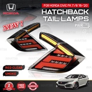 Original Honda Civic FK 7/8 '16-'20 Smoked LED Hatchback Tail Lamp Light Lampu Belakang Taillamp Taillights Red Line