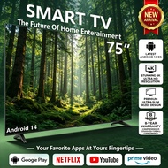 2026 Android Smart TV 4K 65/75inci DVB-T2 MYTV Netflix YouTube 4+16G HDIMI USB Rumah TV Streaming Fi