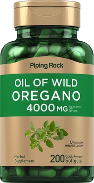 Piping Rock Oil of Oregano Softgels 4000mg | 200 Pills | Herbal Supplement | Non-GMO, Gluten Free