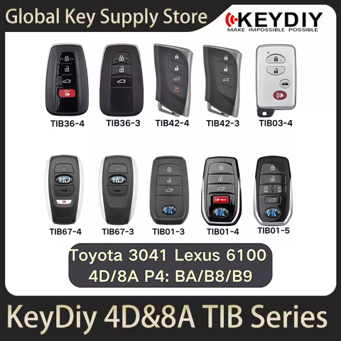 KeyDiy 4D8A remote TIB36-4 TIB36-3 TIB42-4 TIB42-3 TIB67-4 TIB67-3 TIB01-3 TIB01-4 TIB01-5 TIB03-4 T