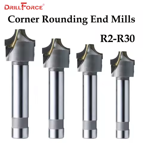 1PC 2/4Flutes R2-R30 Cemented Carbide Corner Rounding End Mills,Ball Nosed Concave Radius Milling Cu