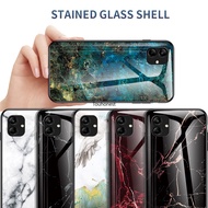 Casing For Samsung Galaxy A05 Case Samsung A05S Case Samsung A15 Case Samsung A12 Case Samsung A32 Case Samsung S23 Ultra Case Luxury Marble Grain Hard Tempered Glass Protective Back Cover Phone Cassing Cases Case