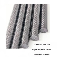 High-Strength 3K Carbon Fiber Rod Plain Weave Bright Carbon Rod Carbon Fiber Rod 4MM 5MM 8MM 10MM 12