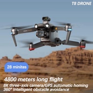 T8 Drones With 4K HD three Cameras  GPS Remote Control Camera Drone Smart Return Drone A long flight