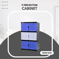 3 Tier Storage Cabinet (Rattan Series) Almari Baju / Storage Cabinet / Drawer Cabinet / Colorful War