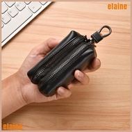 ELAINE Coin Purse, Large-Capacity Double Zipper Key Pouch Bag, Portable Leather Multifunctional Key 
