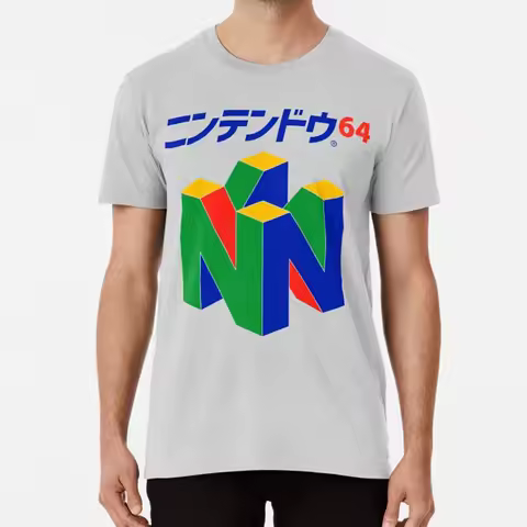 N64 64 Retro Video Game Console 90s Japanese Japanese 64 T Shirt Summer vintage Short Sleeve