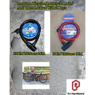 Premium Bicycle Motorcycle Lock / Anti Theft Lockset With 2 Keys 130CM Thickness 2CM / 80CM Thicknes