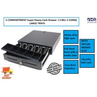 5 COMPARTMENT Super Heavy Cash Drawer ( 5 BILL 5 COINS) LARGE TRAYS