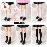 Set of 5 Pairs of Women's High Collar Socks, Black and White Plain Thighs, Lolita Cosplay Student So
