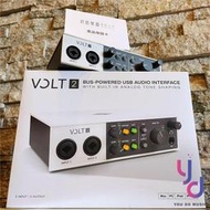 分期免運 贈錄音軟體/專用線材/變壓器 Universal Audio Volt 2 專業級 錄音 介面 2i2 公司貨