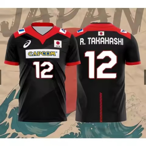 Japan Volleyball Jersey Men Women Clothes R.Takahashi No.21 Ishikawa No.14 Sports Casual Breathable