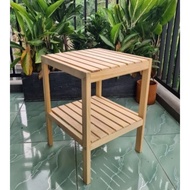 Oana wooden shelf 2 levels wooden shelf multipurpose shelf display shelf bathroom shelf
