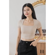 Dear Lyla Novita Padded Ruched Tee (Clay)