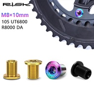 RISK Bicycle Crankset Chainring Bolts Titanium Alloy for BMX Fixed Gear Track Double Disc 105/UT6800