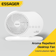 Essager Mosquito Repellent Desktop Fan 140° Rotating Aromatherapy Mosquito Repellent Fan 4000Mah B