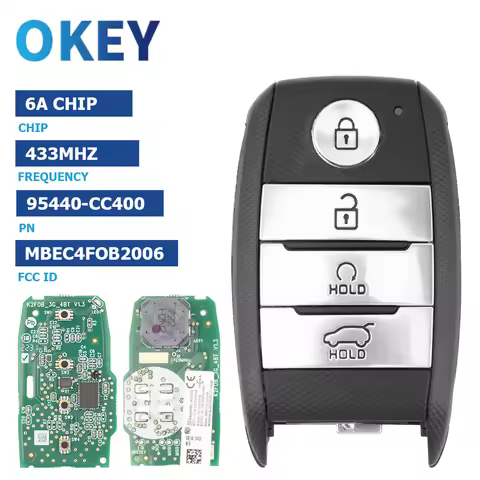 Okey Remote Car Key Original Proximity Card For KIA Carens Seltos Sonet 6A Chip 433MHz 95440-DY100/C