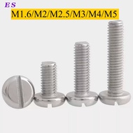 304 Stainless Steel Round Head Flat Slot Bolt M1.6/M2/M2.5/M3/M4/M5 (XD-PH)