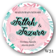 Custom Goodies Wedding Birthday Packaging Party Sticker #W31 55pcs