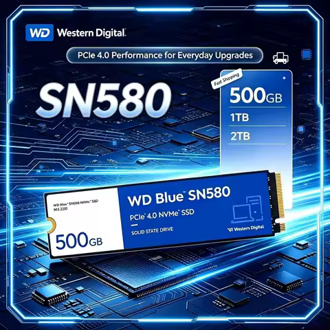 Western Digital WD Blue SN580 NVMe SSD 500GB/1TB/2TB/4TB PCIe Gen3 X4 M.2 2280 2400MB/s Read Interna