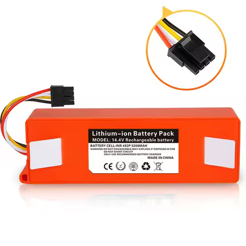 14.4V BRR-2P4S-5200S Robotic Vacuum Cleaner Battery For Xiaomi Roborock S55 S60 S65 S50 S51 S5 MAX S