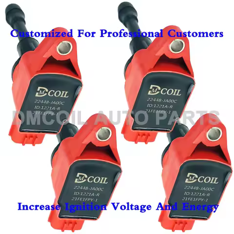 4 PCS RED PERFORMANCE IMPROVED IGNITION COIL FOR NISSAN JUKE MICRA IV NOTE QASHQAI X-TRAIL RENAULT 1