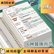 【點金】b5活頁紙高中生專 a5可拆卸外殼活頁本替 a4考研學生筆記本26孔方格橫線網格活頁夾本子可替換20孔錯題內