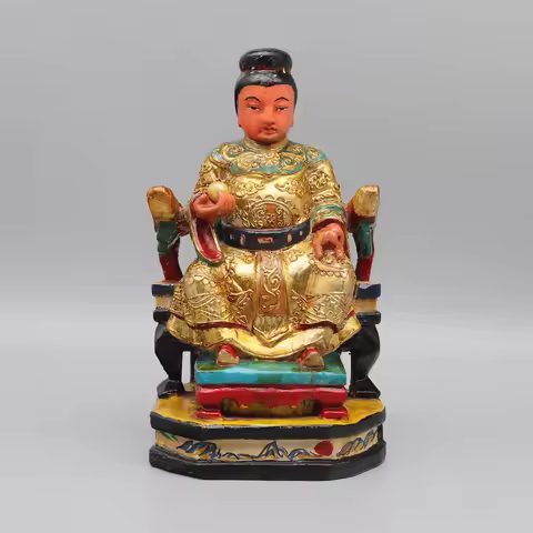 Mazu Wooden Statue, Temple Figurine from Fujian Province, Solid Wooden Sculpture