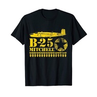 WW2 Air Force Bomber Airplane T shirt - B-25 Mitchell Men Cotton O-neck Tshirt Hip Hop Tees Streetwe