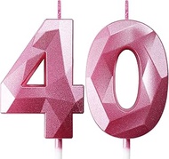 Birthday Candles Numbers Candle 40 Cake Decoration 40th Birthday Woman Candles Birthday Pink Numbers