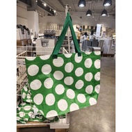 IKEA Tote Bag Shoulder Green With White Dots Authentic IKEA.