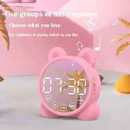 ♥Limit Free Shipping♥ Fashionable Mini Wireless Bluetooth Speaker Children's Clock Mini Mirror Home Sound TF Card Digital Alarm Clock FM Radio Speaker